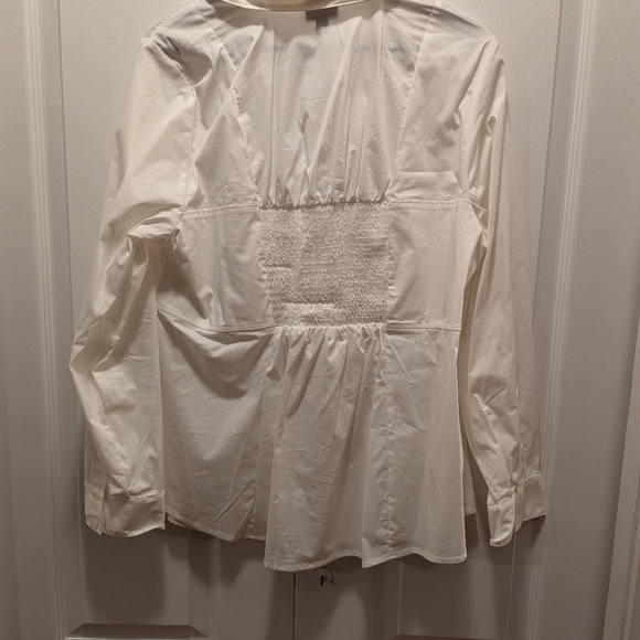 Torrid Poplin Corset Detail Smocked Back Button Up Shirt Sz 1 - Picture 4 of 4